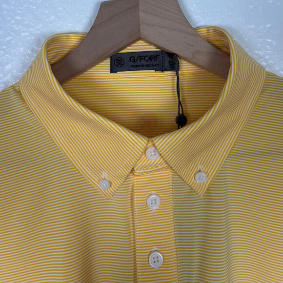 G/Fore Men's Feeder Stripe Tech Jersey Polo Shirt NWT Size Large - Picture 2 of 6